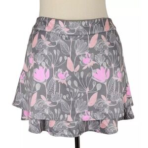 Lady Hagen Layered Skirt Skort‎ size 6 Floral Pockets Golf Pickleball Tennis
